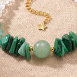 Bracelet Malachite Femme CÉLIA®, Aventurine et Cristal de Roche, Pierre Verte