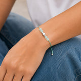 Bracelet cordon en Aventurine verte ÉTOILE®, perles 6 mm et étoile argentée