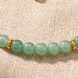 Bracelet Aventurine Verte Femme ORÉLIA®, Perles 4 mm et Fermoir Doré