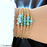 Bracelet en pierre Aventurine Verte sur chaîne dorée