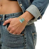 Bracelet en pierre Aventurine Verte sur chaîne dorée