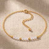 Bracelet Cristal de Roche FILÉA®, Chaîne Fine Dorée Minimaliste Femme