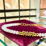 Bracelet fin en Cristal de roche FINA®, perles facettées et acier doré