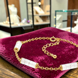 Bracelet heishi en Cristal de roche QUATUOR®, acier doré