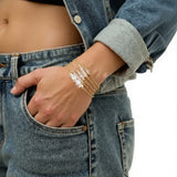 Bracelet en pierre Cristal de Roche sur chaîne dorée