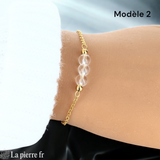 Bracelet en pierre Cristal de Roche sur chaîne dorée