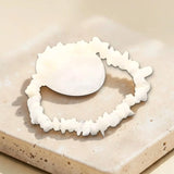 Bracelet Baroque en Pierre de Lune, Pépites Naturelles sur Élastique