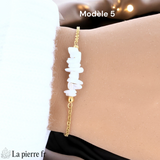 Bracelet en Pierre de Lune sur chaîne dorée