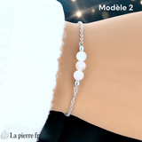 Bracelet en Pierre de Lune sur chaîne argentée