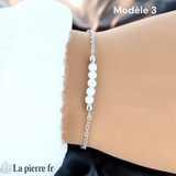 Bracelet en Pierre de Lune sur chaîne argentée