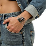 Bracelet en pierre Hématite sur chaîne argentée