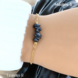 Bracelet en pierre Hématite sur chaîne dorée