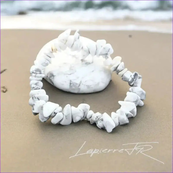 Bracelet pierre Howlite blanche - La Pierre FR