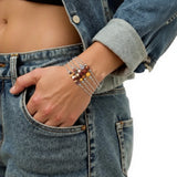 Bracelet en pierre Jaspe Mokaïte sur chaîne argentée