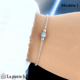 Bracelet Labradorite Chaîne Argentée Acier Inoxydable