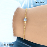 Bracelet Labradorite Chaîne Dorée Acier Inoxydable