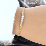 Bracelet Labradorite Chaîne Dorée Acier Inoxydable