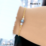 Bracelet Labradorite Chaîne Dorée Acier Inoxydable