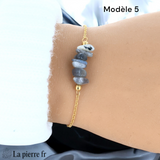 Bracelet Labradorite Chaîne Dorée Acier Inoxydable