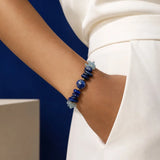 Bracelet Pierre Bleue CÉLIA®, Lapis-Lazuli, Sodalite, Aigue-Marine et Cristal