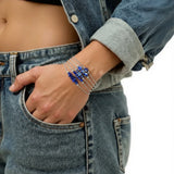 Bracelet en pierre Lapis Lazuli sur chaîne argentée