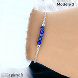 Bracelet en pierre Lapis Lazuli sur chaîne argentée