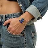 Bracelet en pierre Lapis Lazuli sur chaîne dorée