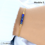 Bracelet en pierre Lapis Lazuli sur chaîne dorée