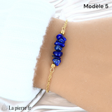 Bracelet en pierre Lapis Lazuli sur chaîne dorée