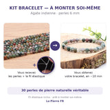 Kit bracelet en pierre agate indienne 6 mm