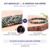 Kit bracelet en pierre agate indienne 8 mm