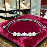 Bracelet cordon en Aventurine verte ÉTOILE®, perles 6 mm et étoile argentée