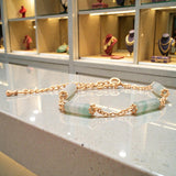 Bracelet heishi en Aventurine verte QUATUOR®, acier doré