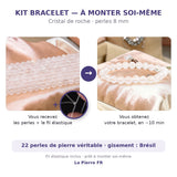Kit bracelet en pierre cristal de roche 8 mm