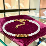 Bracelet fin en Cristal de roche FINA®, perles facettées et acier doré