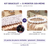 Kit bracelet en pierre howlite 8 mm