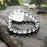 Bracelet Quartz à chlorite « Purification et Équilibre » en perles de pierre naturelle ronde sur mesure