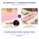 Kit bracelet en pierre quartz rose 8 mm