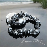 Bracelet pierre Obsidienne flocon de neige - La Pierre FR