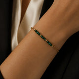 Bracelet Quartz Fuchsite FILÉA®, Pierre Verte sur Chaîne Fine Dorée