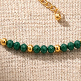 Bracelet Quartz Fuchsite FILÉA®, Pierre Verte sur Chaîne Fine Dorée