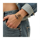 Bracelet Quartz Fumé Chaîne Dorée Acier Inoxydable