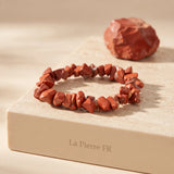 Bracelet Rouge Homme et Femme en Pépites de Jaspe, Sur Mesure