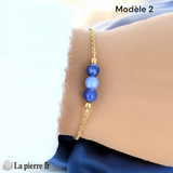 Bracelet Sodalite Chaîne Dorée Acier Inoxydable