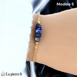 Bracelet Sodalite Chaîne Dorée Acier Inoxydable