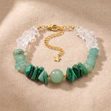 Bracelet Malachite Femme CÉLIA®, Aventurine et Cristal de Roche, Pierre Verte