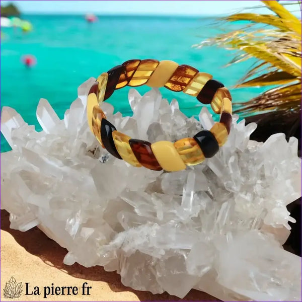 Bracelet Plaquette en Ambre véritable pour femme