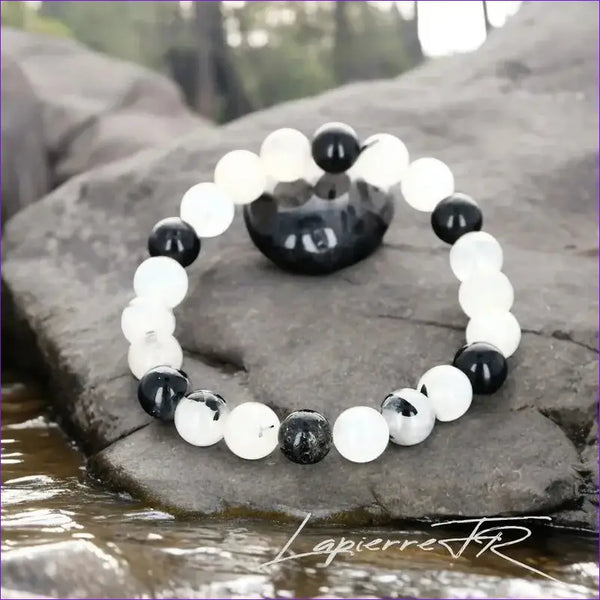 Bracelet Quartz Tourmaline Naturel Perles Rondes 6/8mm | Sur Mesure 12-18cm