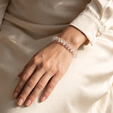 Bracelet Quartz Blanc en Cristal de Roche Roulé, Pierres de 6 mm