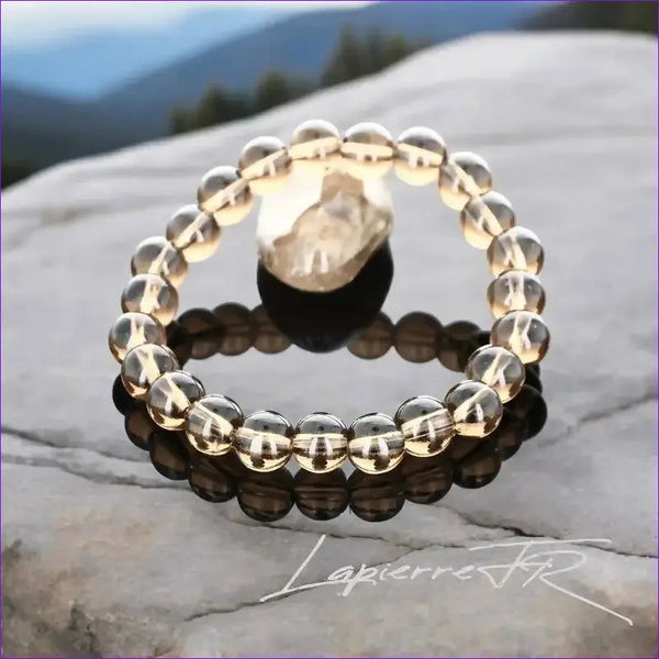 Bracelet Pierre Quartz Fumé 6mm 8mm | Lithothérapie Calme